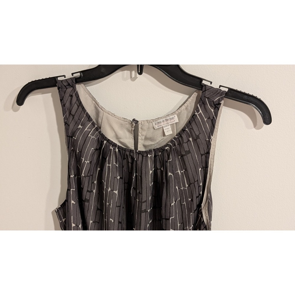 Maternity Belted Shift Dress Sleeveless by A Pea In The Pod, Gray, Size L - Picture 2 of 14